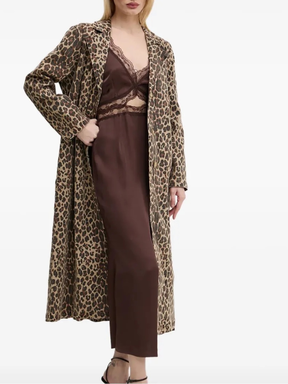 Never Fully Dressed Leopard-print Belted Coat 12 Animal Print NWT
